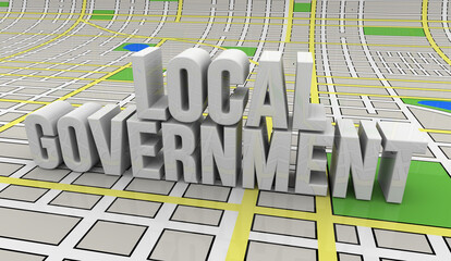 Local Government Map Community City County Village Township Region Area Management 3d Illustration