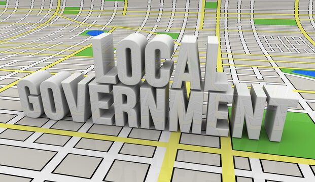 Local Government Map Community City County Village Township Region Area Management 3d Illustration