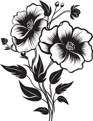 Inked Floral Intricacies Intricate Vector Floral IntricaciesEnigmatic Floral Beauty  Mysterious Vector Floral Beauty