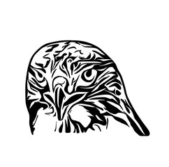 black and white sketch of an eagle's head with a transparent background for elements for making logos and symbols