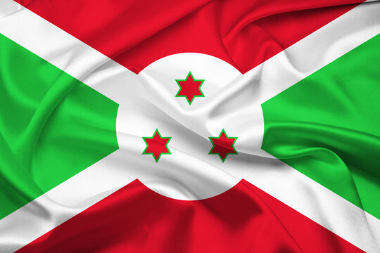 Flag Of Burundi, Burundi flag, National flag of Burundi. fabric and texture flag of Burundi.