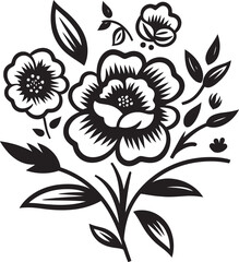 Shadowy Rose Garden Dark Vector Flower IllustrationsNoir Blossom Brilliance Black Floral Vector Collection