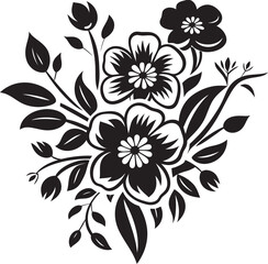 Midnight Garden Elegance Black Floral Vector EleganceNoir Petal Symphony Elegant Vector Petal Symphony