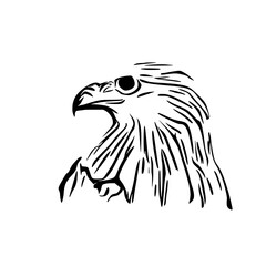 Fototapeta premium black and white sketch of an eagle's head with a transparent background for elements for making logos and symbols