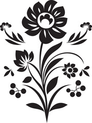 Ebony Floral Essence Reflected  Black Vector EssenceMidnight Floral Showcase Illuminated  Noir Floral Vector Showcase