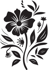 Inked Floral Serenity Stylish Black Vector SerenityEnchanted Midnight Garden Dark Vector Midnight Garden
