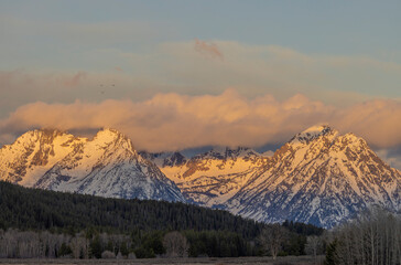 Scenic Winter Landscape in Grand Teton National Park Wyoming