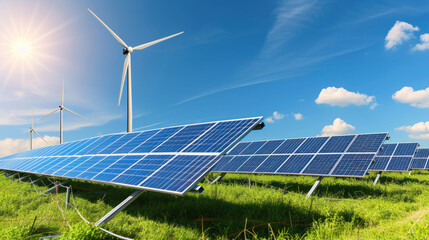 Blue Skies Witness Solar and Wind Power Unleashed in Harmony