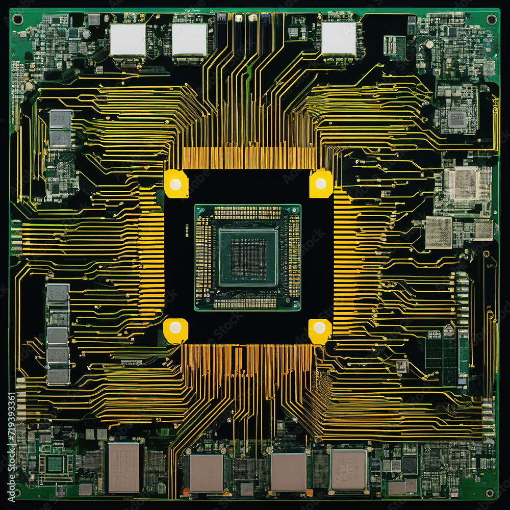 Wall mural printed circuit board with processor