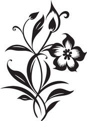 Enigmatic Floral Beauty Illuminated IX Mysterious Vector Floral BeautyEbony Floral Artistry Envisioned Illuminated IX Dark Floral Vector Art