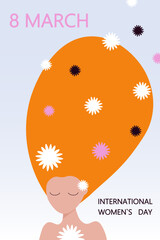 Vector postcard for March 8th International Women's Day