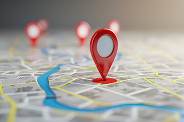 Map pointer and location icon or map navigation icon. Concept of precise travel to a specific point