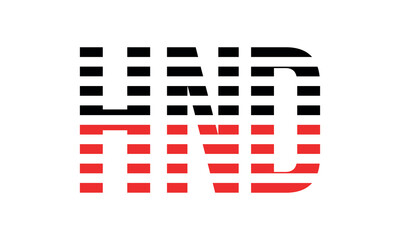 HND three initial letter iconic line negative space minimal logo design vector template. monogram, abstract, wordmark, business, typography, minimalist, brand, company, flat, modern, unique, simple