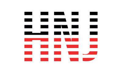 HNJ three initial letter iconic line negative space minimal logo design vector template. monogram, abstract, wordmark, business, typography, minimalist, brand, company, flat, modern, unique, simple