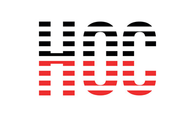 HOC three initial letter iconic line negative space minimal logo design vector template. monogram, abstract, wordmark, business, typography, minimalist, brand, company, flat, modern, unique, simple