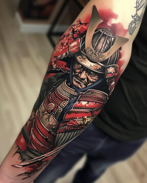 Samurai-Krieger in Kampfpose