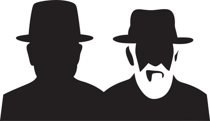 Silhouettes of Expression Masculine Black VectorElegance in Shadows Man Vector Portrayals in Black