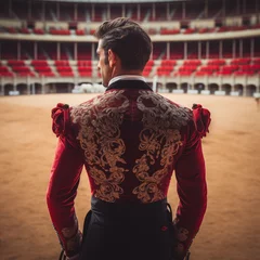 Muurstickers Bullfighter with his back to the camera observing the bullring © Dani