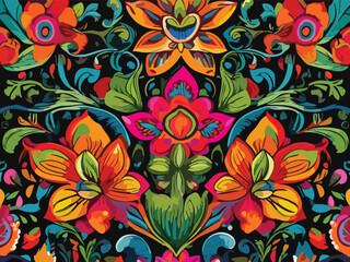 Fototapeta na wymiar Abstract Pattern, Surrealism Floral Design. Vector pattern, Seamless Royalty-Free. 
