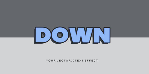 DOWN 3d text effect design template