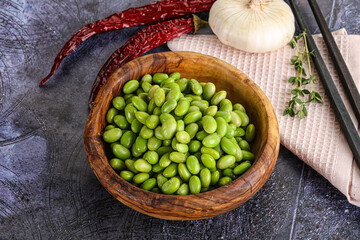 Bowl of delicious edamame beans