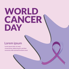 world cancer day social media vector background design. international celebration on 24th february.
