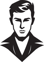 Ethereal Masculinity Man Vector Black StudiesGraphic Monochrome Black Vector Artistry