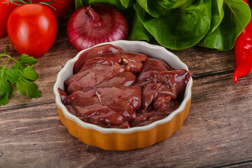 Raw chicken liver for cooking