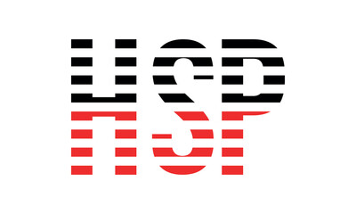 HSP three initial letter iconic line negative space minimal logo design vector template. monogram, abstract, wordmark, business, typography, minimalist, brand, company, flat, modern, unique, simple