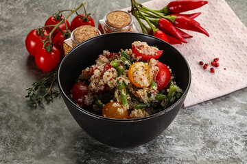 Vegan boiled quinoa with vegetables
