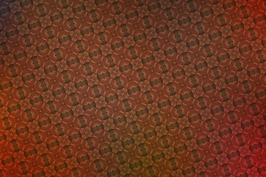 Abstract seamless background with a pattern of flowers in orange and red