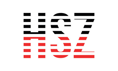 HSZ three initial letter iconic line negative space minimal logo design vector template. monogram, abstract, wordmark, business, typography, minimalist, brand, company, flat, modern, unique, simple