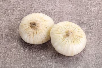 Raw white onion heap isolated