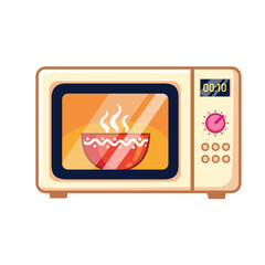 Microwave oven icon. Kitchen appliances. Vector cartoon illustration isolated.