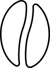 Coffee beans icon . Black line vector isolated on transparent background. coffee shop Coffee break Quote coffee cup time hot drink mug beans menu logo for mobile or web apps.