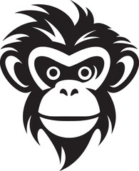 Noir Nostalgia Vectorized Primate ArtShadowed Secrets Blackened Monkey Vectors