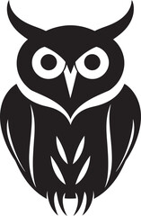 Nocturnal Majesty Owl in Black VectorShadowed Elegance Owl Silhouette Vector