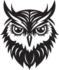 Mysterious Nocturne Owl in Dark DesignInk Washed Majesty Night Owl Vector