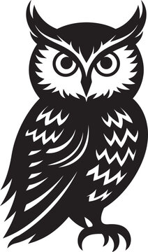Spectral Vision Black Owl VectorWhispering Nightwatch Owl Silhouette Illustration