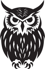 Nocturnal Flight Black and Yellow Owl IllustrationGuardian of Time Black and Brown Owl Vector Icon