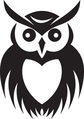 Whispering Nightfall Black Owl DesignEnigmatic Shadow Vector Owl Illustration