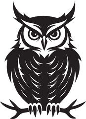 Enigmatic Nocturne Vector Owl ArtMystic Shadow Black Owl in Vector