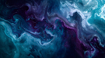 Abstract Painting With Blue and Purple Colors