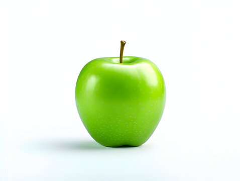 Fresh green apple fruit on white background