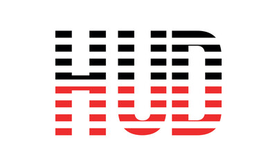 HUD three initial letter iconic line negative space minimal logo design vector template. monogram, abstract, wordmark, business, typography, minimalist, brand, company, flat, modern, unique, simple