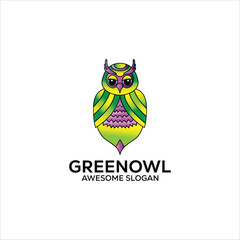 owl simple mascot logo design Illustration