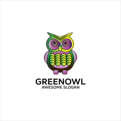 owl simple mascot logo design Illustration