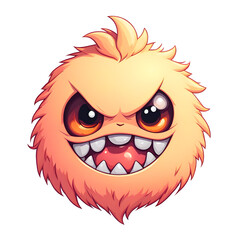 A Peach Fuzz Color Monster Illustration with Transparent Background