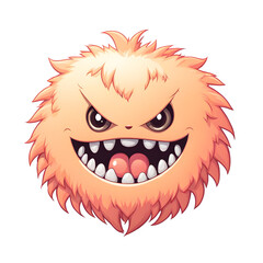 A Peach Fuzz Color Monster Illustration with Transparent Background