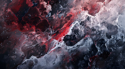 Naklejka premium Abstract Painting With Red and Black Colors